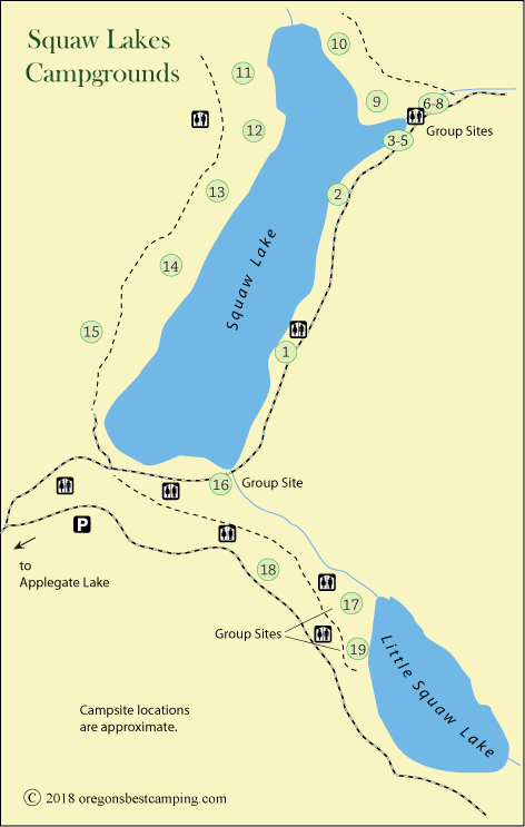 Squaw Lakes Campground Map, Oregon