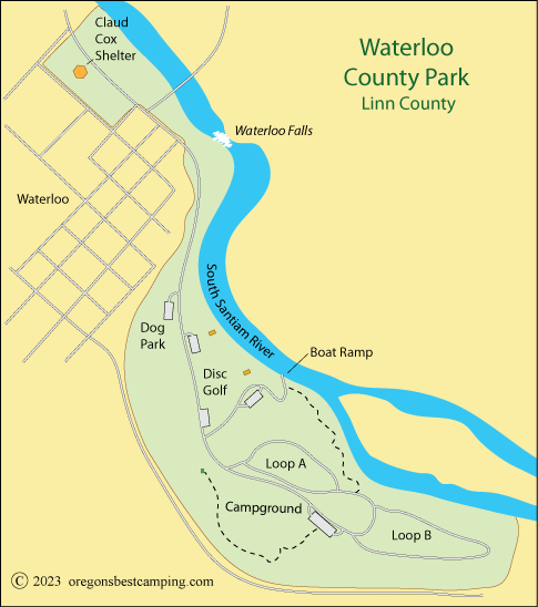 Waterloo County Park map, Oregon