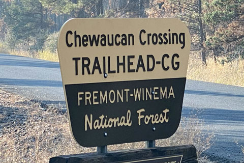 Chewaucan Crossing Campground sign, Oregon