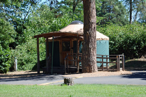 Schroeder County Park Campground yurt, Josephine County, Oregon