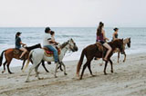  horseback riders on the beach